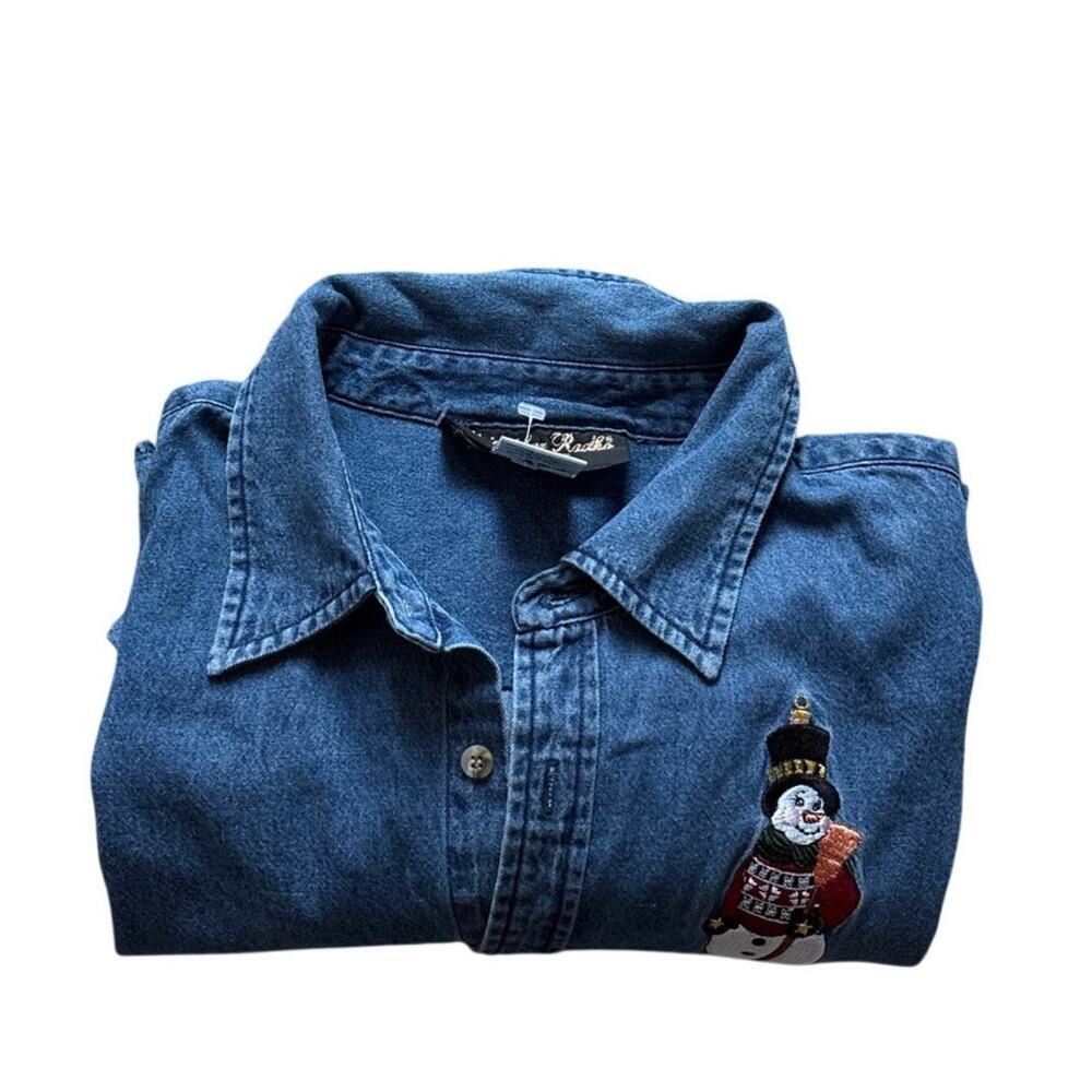 Christopher Radko Vintage Chambray Snowman Shirt